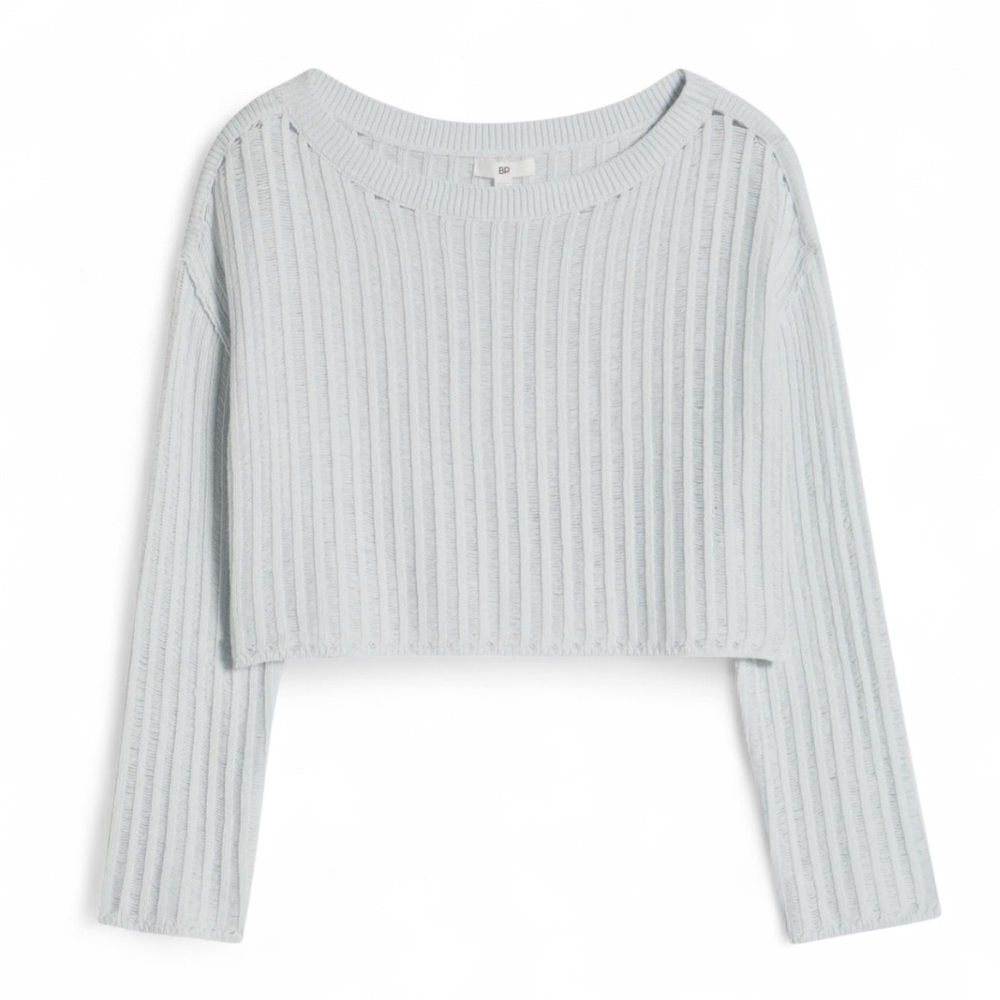 ❣️BP Cotton Cropped Sweater in Blue Illusion Size Small